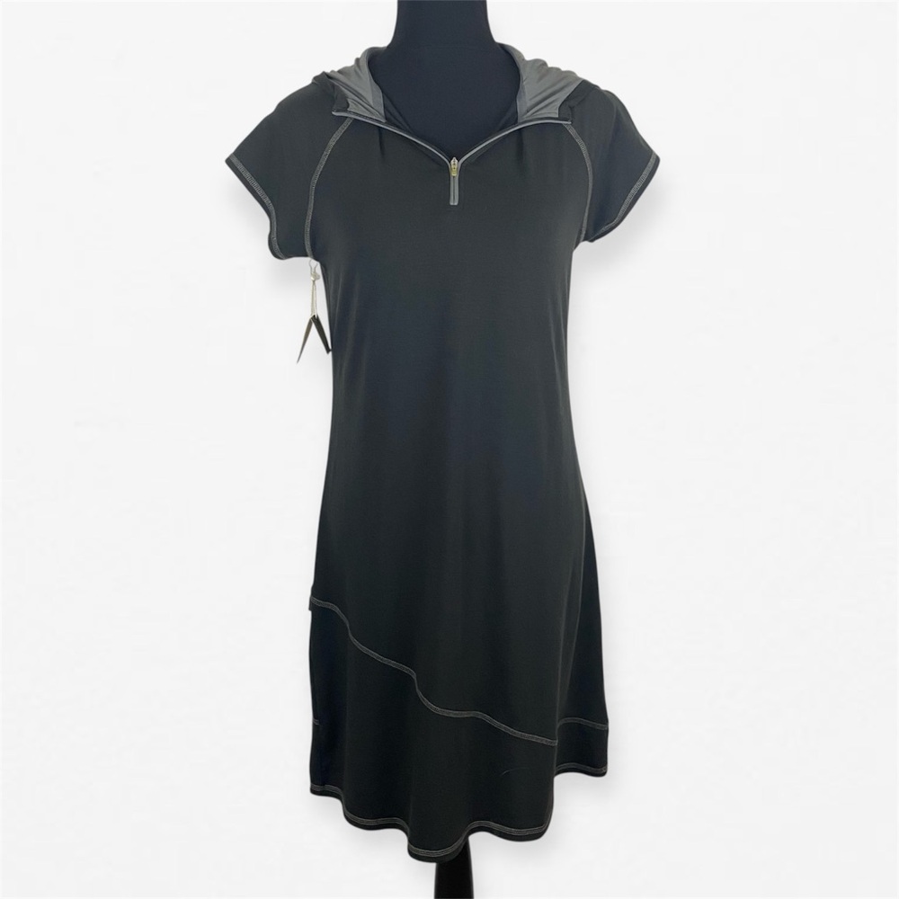 Horny Toad Charcoal Hooded Active wear performance Dress M NWT